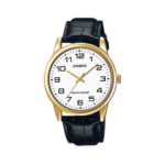 Reloj Casio Para Hombre Elegante MTP-V001GL-7B Negro Con Esfera Blanca